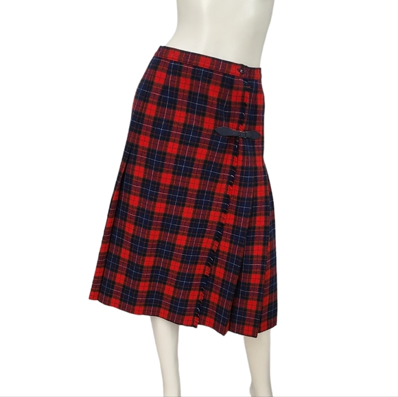 Vintage Pendleton Wool Manson Pleated Tartan Skirt size Small - Picture 2 of 7